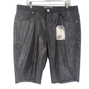 NWT Crest Metallic Studded Black Women's Bermuda Shorts size 19/20